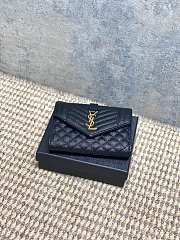 YSL | Quilted Leather Wallet Gold Hardware In Black - 3