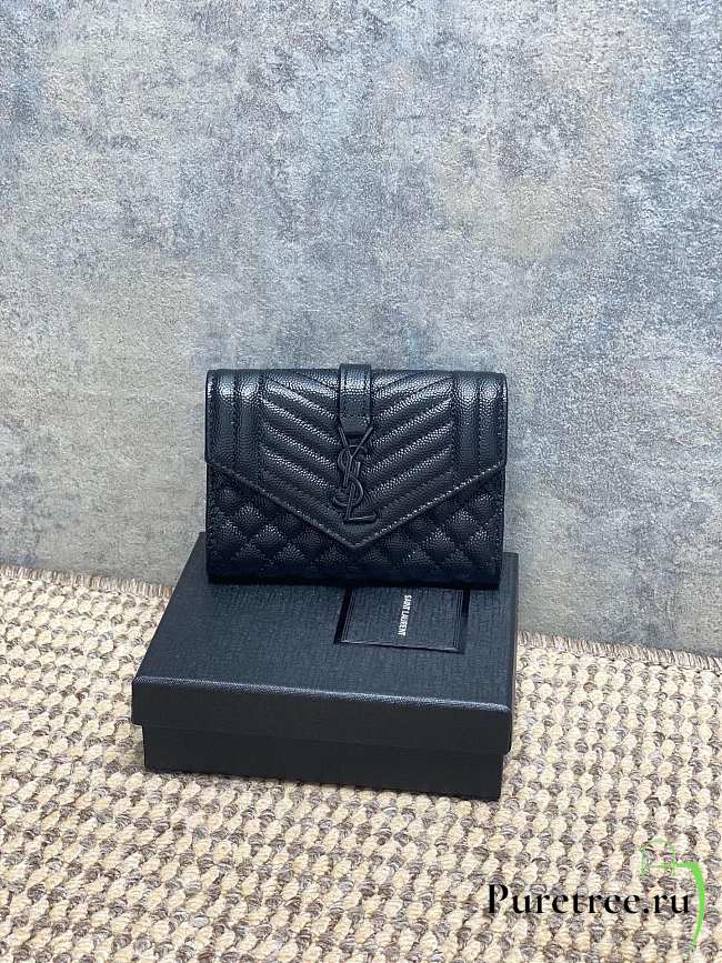 YSL | Quilted Leather Wallet Black Hardware In Black - 1