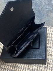 YSL | Quilted Leather Wallet Silver Hardware In Black - 6