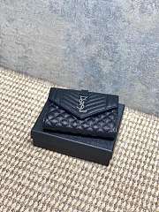 YSL | Quilted Leather Wallet Silver Hardware In Black - 5