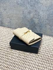 YSL | Quilted Leather Wallet Gold Hardware In Beige - 5