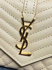 YSL | Quilted Leather Wallet Gold Hardware In Beige - 3