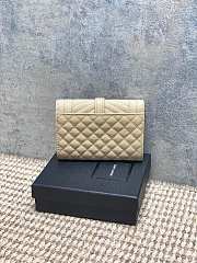 YSL | Quilted Leather Wallet Gold Hardware In Beige - 2