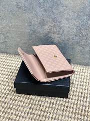 YSL | Quilted Leather Wallet Gold Hardware In Pink - 5