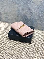 YSL | Quilted Leather Wallet Gold Hardware In Pink - 3