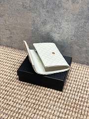 YSL | Quilted Leather Wallet Gold Hardware In White - 6