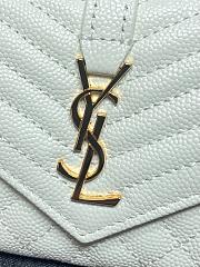YSL | Quilted Leather Wallet Gold Hardware In White - 3