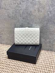 YSL | Quilted Leather Wallet Gold Hardware In White - 2