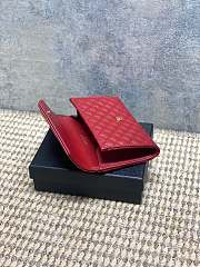 YSL | Quilted Leather Wallet Gold Hardware In Red - 6