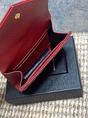 YSL | Quilted Leather Wallet Gold Hardware In Red - 5
