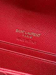 YSL | Quilted Leather Wallet Gold Hardware In Red - 4