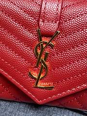 YSL | Quilted Leather Wallet Gold Hardware In Red - 3