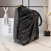 LOEWE | Featherlight Gathered Leather Tote Black - 4