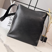LOEWE | Featherlight Gathered Leather Tote Black - 3