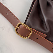 LOEWE | Featherlight Gathered Leather Tote Brown  - 4