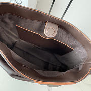 LOEWE | Featherlight Gathered Leather Tote Brown  - 3
