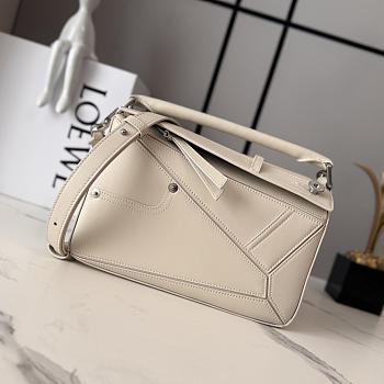 LOEWE | Puzzle leather tote bag off-white