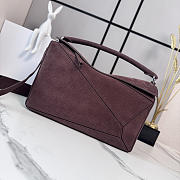 LOEWE | Puzzle grained nubuck tote bag burgundy - 1