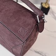 LOEWE | Puzzle grained nubuck tote bag burgundy - 3