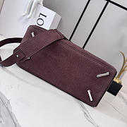 LOEWE | Puzzle grained nubuck tote bag burgundy - 4
