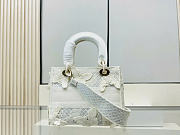 DIOR Medium Lady D-Lite Bag White D-Lace Embroidery - 6