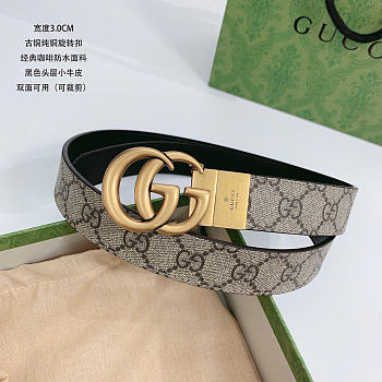 GUCCI | Beige and ebony GG Supreme canvas belt 3 cm