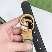 GUCCI | Beige and ebony GG Supreme canvas belt 3 cm - 6