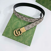 GUCCI | Beige and ebony GG Supreme canvas belt 3 cm - 4