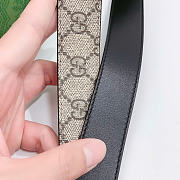 GUCCI | Beige and ebony GG Supreme canvas belt 3 cm - 2