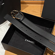 CHANEL | Double-sided calfskin belt Gold/Black - 4