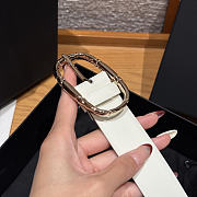 CHANEL | Double-sided calfskin belt Gold/Black and White - 2