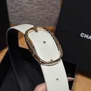 CHANEL | Double-sided calfskin belt Gold/Black and White - 3