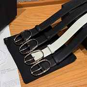 CHANEL | Double-sided calfskin belt Gold/Black and White - 6