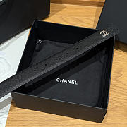 CHANEL | Double-sided caviar skin belt Silver/Black - 3