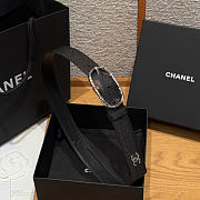 CHANEL | Double-sided caviar skin belt Silver/Black - 2