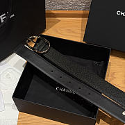 CHANEL | Double-sided caviar skin belt Gold/Black - 4