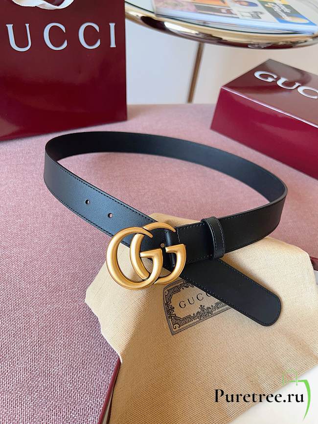 GUCCI | GG 3cm Double-sided cowhide gold/black - 1