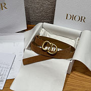 DIOR | 2cm Suede Women's Belt Tan Color - 1
