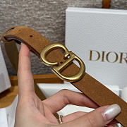DIOR | 2cm Suede Women's Belt Tan Color - 6