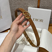 DIOR | 2cm Suede Women's Belt Tan Color - 5