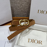 DIOR | 2cm Suede Women's Belt Tan Color - 4