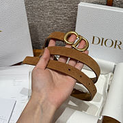 DIOR | 2cm Suede Women's Belt Tan Color - 3
