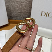 DIOR | 2cm Suede Women's Belt Tan Color - 2