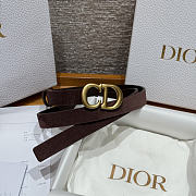 DIOR | 2cm Suede Women's Belt Dark Brown  - 1