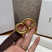DIOR | 2cm Suede Women's Belt Dark Brown  - 6