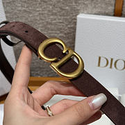 DIOR | 2cm Suede Women's Belt Dark Brown  - 5