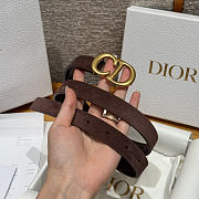 DIOR | 2cm Suede Women's Belt Dark Brown  - 4