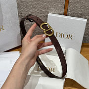DIOR | 2cm Suede Women's Belt Dark Brown  - 2
