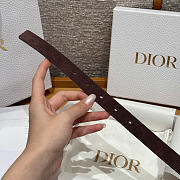 DIOR | 2cm Suede Women's Belt Dark Brown  - 3