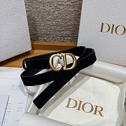 DIOR | 2cm Suede Women's Belt Black Color - 1